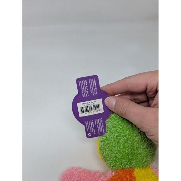 Vintage Kellytoy Terry Cloth Frog Plush Stuffed Animal Baby Color Block 2001 NEW - Picture 6 of 8